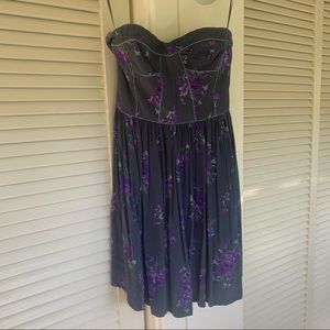 Rebecca Taylor Floral Strapless Dress
